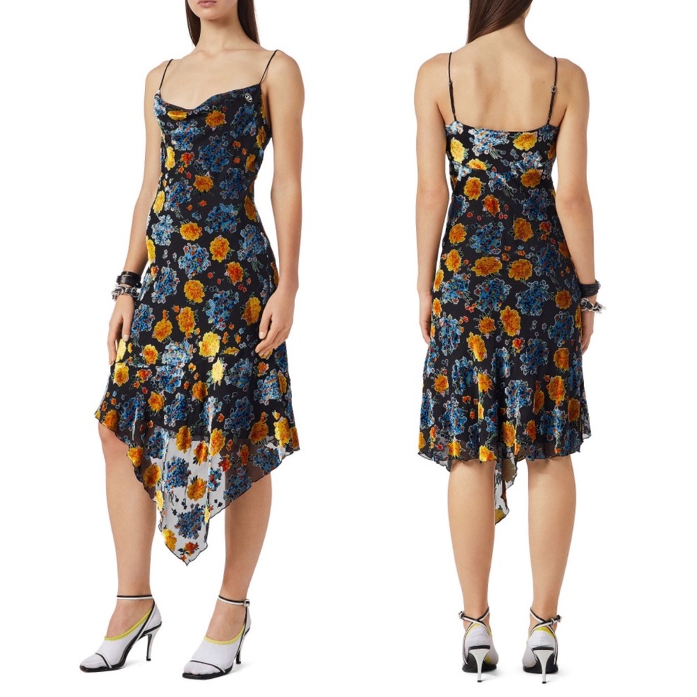 Diesel Glenn Martens D’Menta Velvet Burn Out Floral Dress